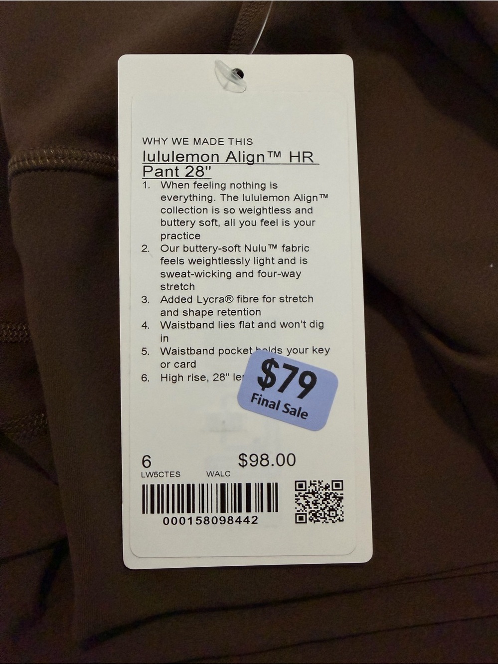 Lululemon - Align High Rise Pant 28” - Size 6 - NWT - Picture 4 of 6